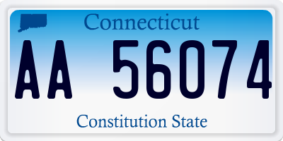 CT license plate AA56074