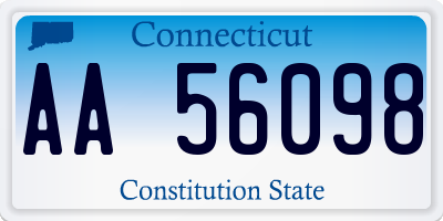 CT license plate AA56098
