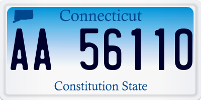 CT license plate AA56110