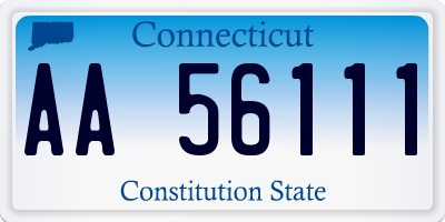 CT license plate AA56111