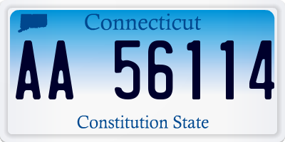 CT license plate AA56114