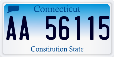 CT license plate AA56115