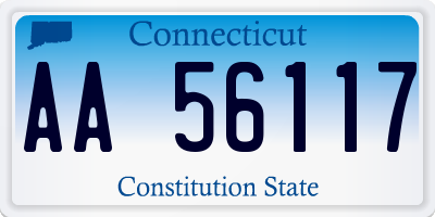 CT license plate AA56117