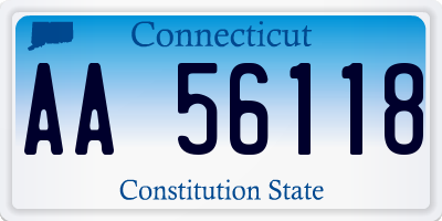 CT license plate AA56118