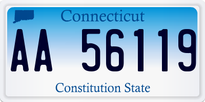 CT license plate AA56119