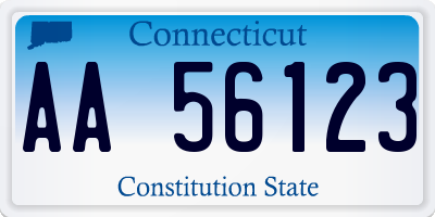 CT license plate AA56123