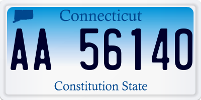 CT license plate AA56140