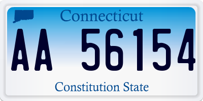 CT license plate AA56154