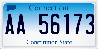 CT license plate AA56173