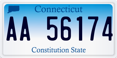 CT license plate AA56174