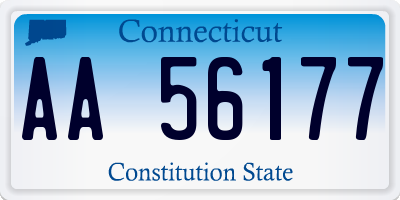 CT license plate AA56177