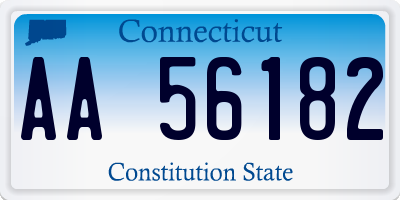 CT license plate AA56182