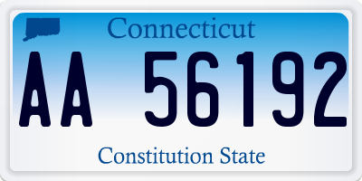 CT license plate AA56192