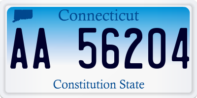 CT license plate AA56204