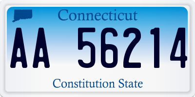 CT license plate AA56214