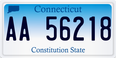 CT license plate AA56218
