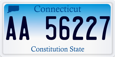 CT license plate AA56227