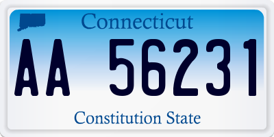 CT license plate AA56231