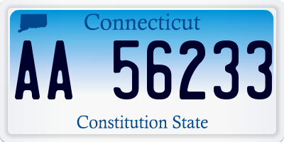 CT license plate AA56233