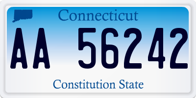 CT license plate AA56242