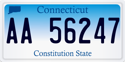 CT license plate AA56247