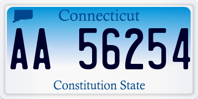 CT license plate AA56254