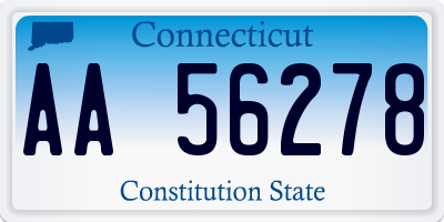 CT license plate AA56278