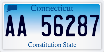 CT license plate AA56287