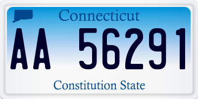 CT license plate AA56291