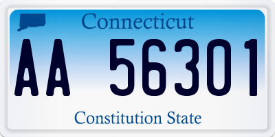 CT license plate AA56301