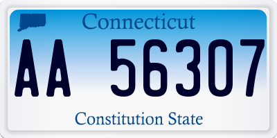 CT license plate AA56307