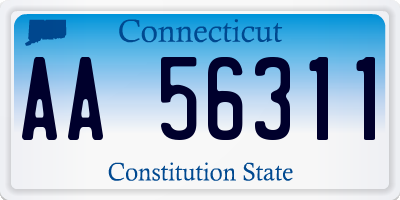 CT license plate AA56311