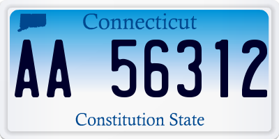 CT license plate AA56312