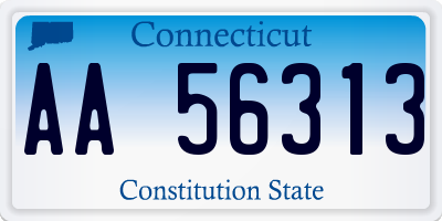CT license plate AA56313