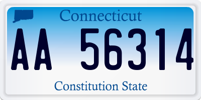 CT license plate AA56314