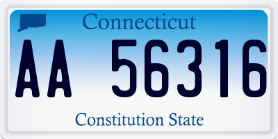 CT license plate AA56316