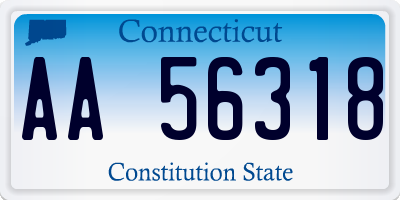 CT license plate AA56318