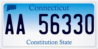 CT license plate AA56330