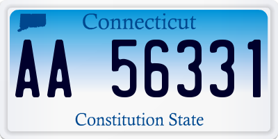 CT license plate AA56331