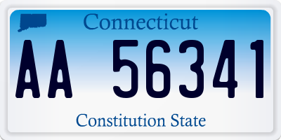 CT license plate AA56341