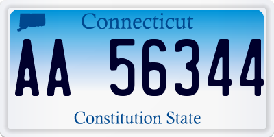 CT license plate AA56344