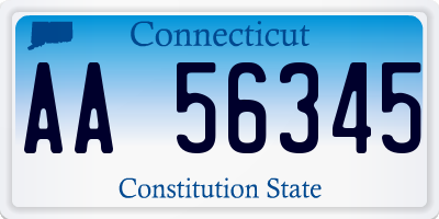 CT license plate AA56345