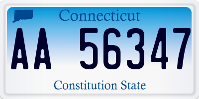 CT license plate AA56347