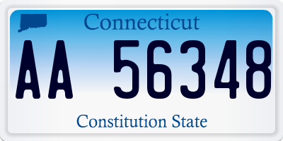 CT license plate AA56348