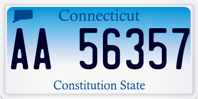 CT license plate AA56357