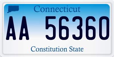 CT license plate AA56360