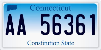 CT license plate AA56361