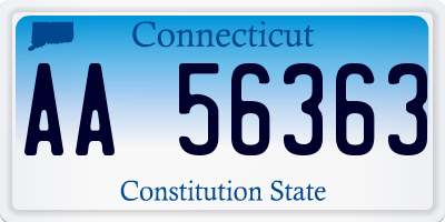 CT license plate AA56363