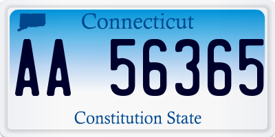 CT license plate AA56365