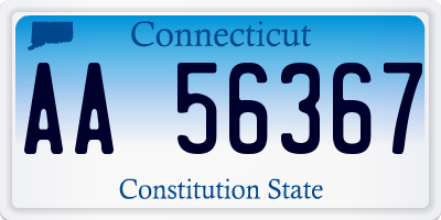CT license plate AA56367
